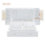 Queen Size Murphy Bed Wall Bed with One Set of Sockets & USB Ports