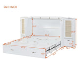 Queen Size Murphy Bed Wall Bed with One Set of Sockets & USB Ports