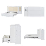 Queen Size Murphy Bed Wall Bed with One Set of Sockets & USB Ports