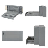 Queen Size Murphy Bed Wall Bed with One Set of Sockets & USB Ports