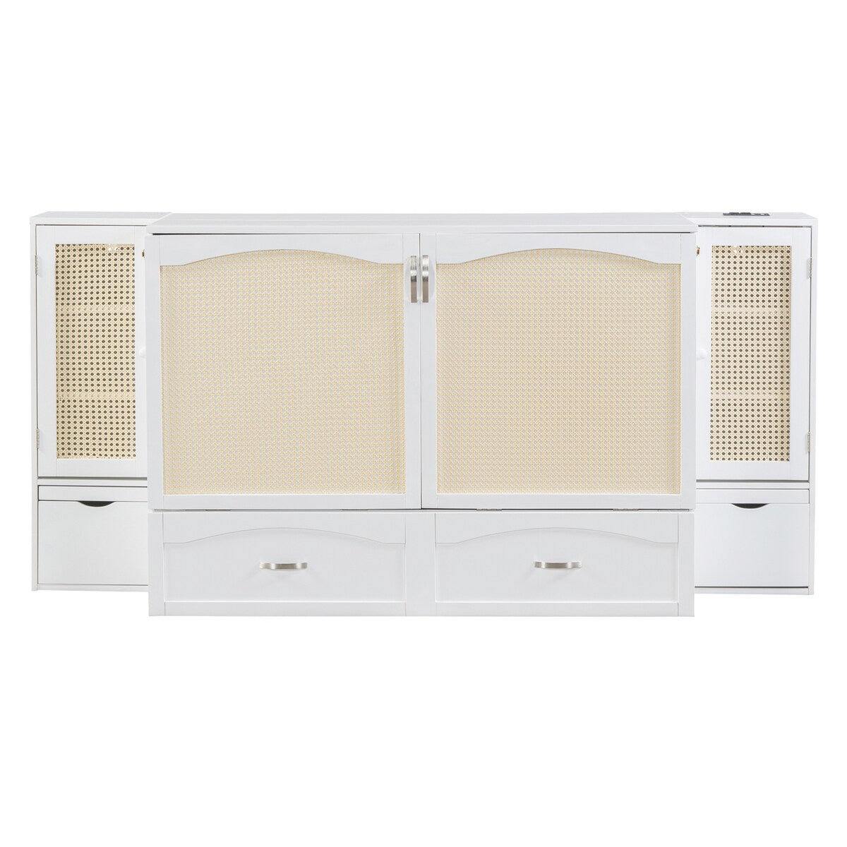 Queen Size Murphy Bed Wall Bed with One Set of Sockets & USB Ports