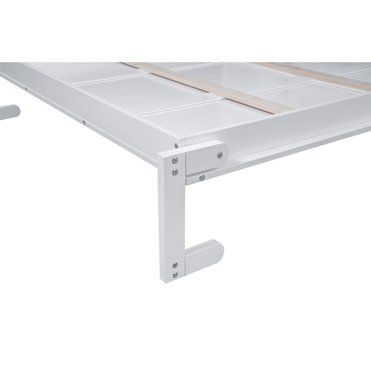 Queen Size Murphy Bed Wall Bed with Shelves and LED Lights