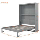 Queen Size Murphy Bed Wall Bed with Shelves