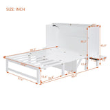 Queen Size Murphy Bed with USB Port and removable Shelves on Each Side