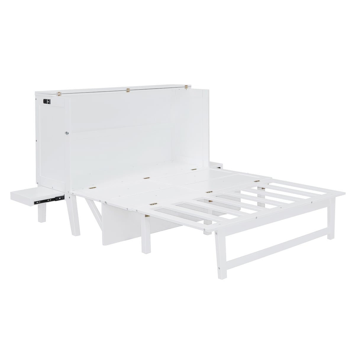 Queen Size Murphy Bed with USB Port and removable Shelves on Each Side