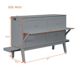 Queen Size Murphy Bed with USB Port and removable Shelves on Each Side