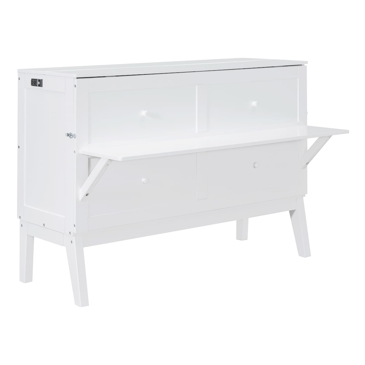 Queen Size Murphy Bed with USB Port and removable Shelves on Each Side