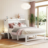 Queen Size Murphy Bed with USB Port and removable Shelves on Each Side