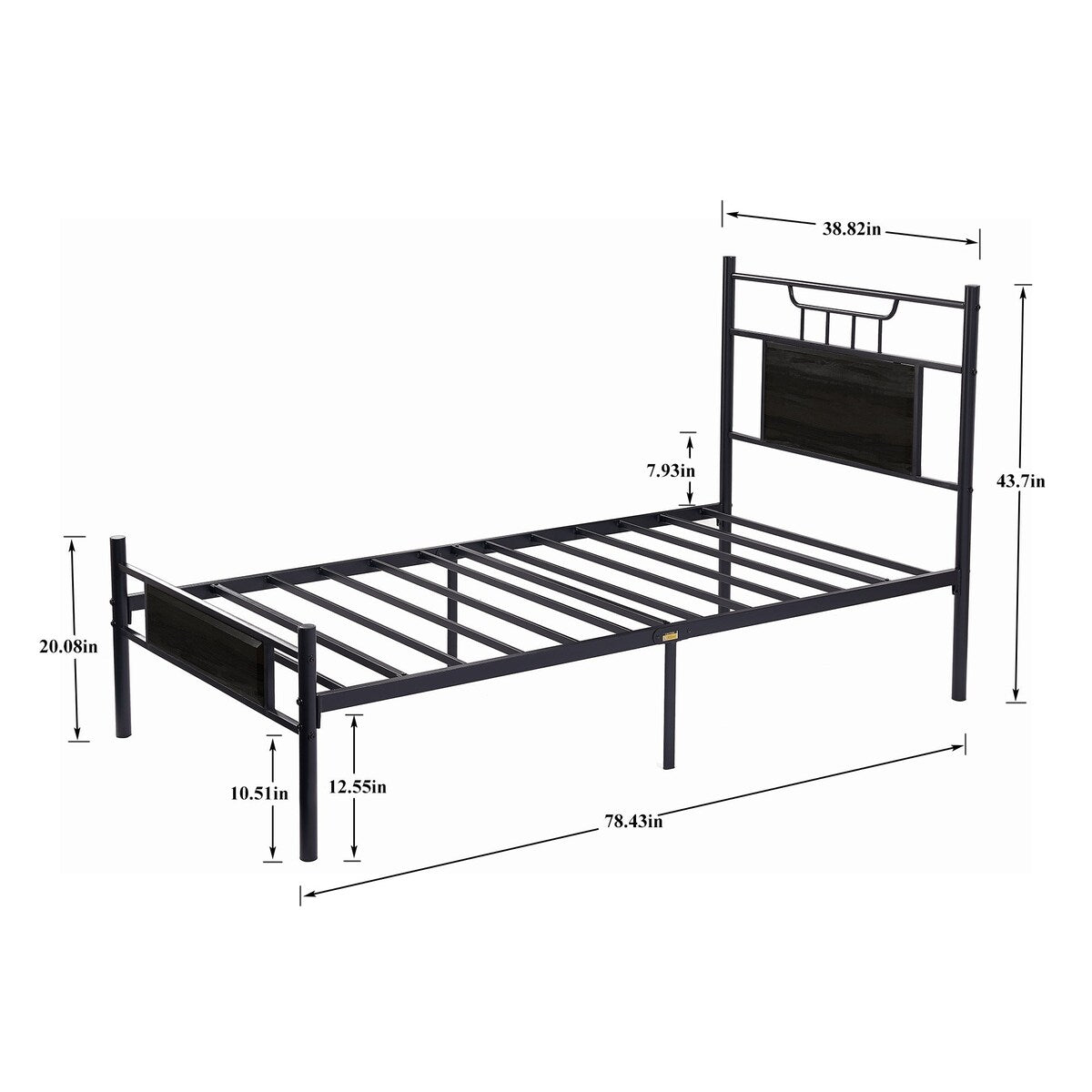 Javlergo Platform Bed Frame with Wooden Headboard Mattress Foundation/No Box Spring Needed