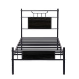 Javlergo Platform Bed Frame with Wooden Headboard Mattress Foundation/No Box Spring Needed