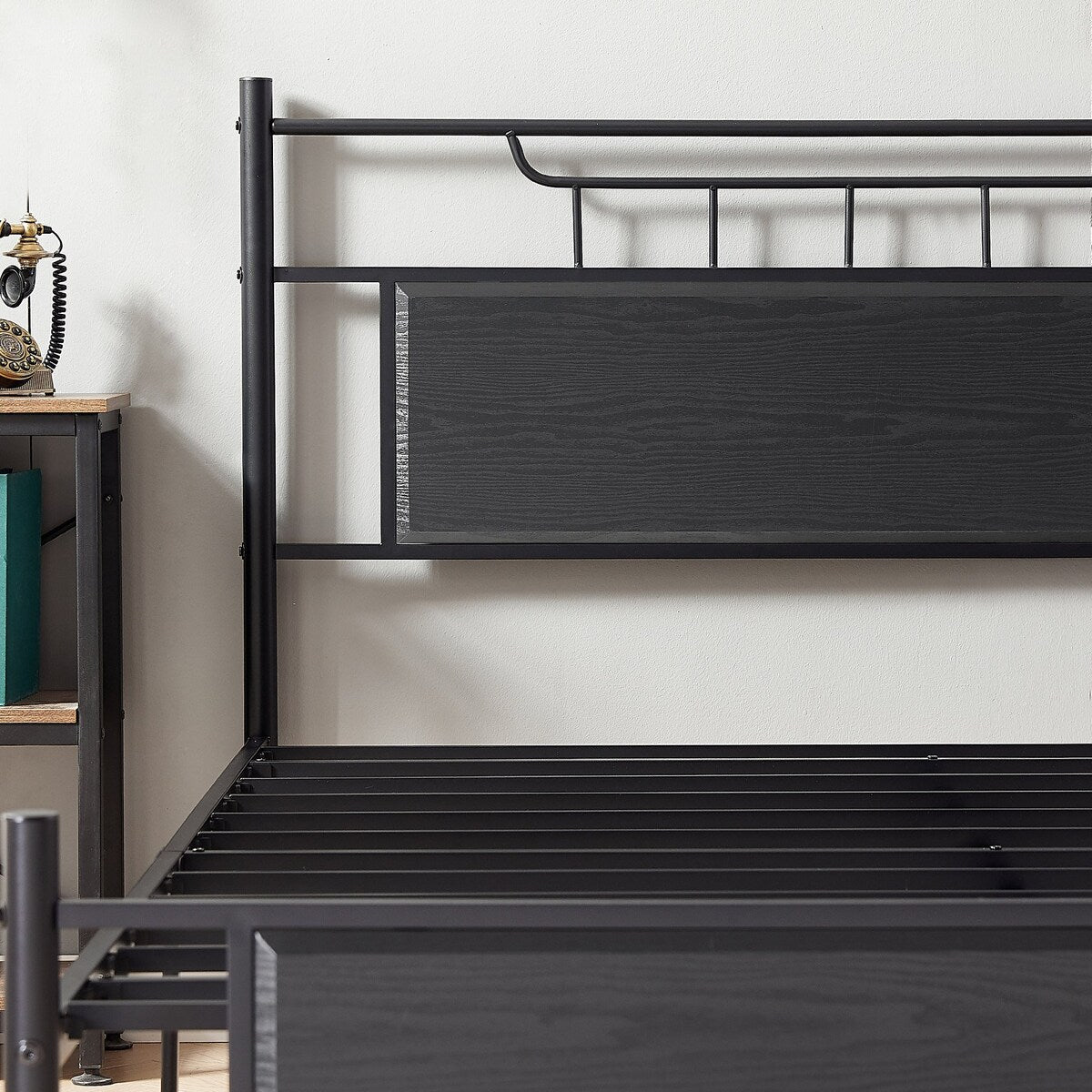 Javlergo Platform Bed Frame with Wooden Headboard Mattress Foundation/No Box Spring Needed
