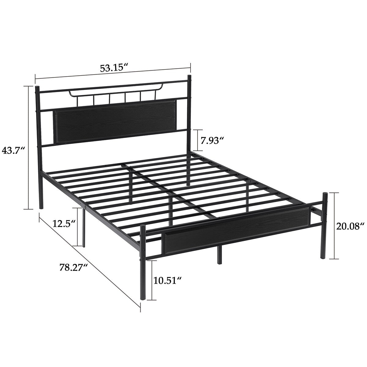 Javlergo Platform Bed Frame with Wooden Headboard Mattress Foundation/No Box Spring Needed
