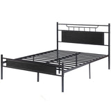 Javlergo Platform Bed Frame with Wooden Headboard Mattress Foundation/No Box Spring Needed