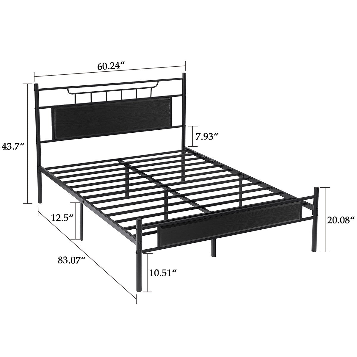Javlergo Platform Bed Frame with Wooden Headboard Mattress Foundation/No Box Spring Needed