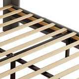 Queen Size Platform Bed With LED Lights,Cotton and Linen Fabric