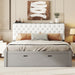 Queen Size Platform Bed with Storage Headboard,Shoe Rack and 4 Drawers