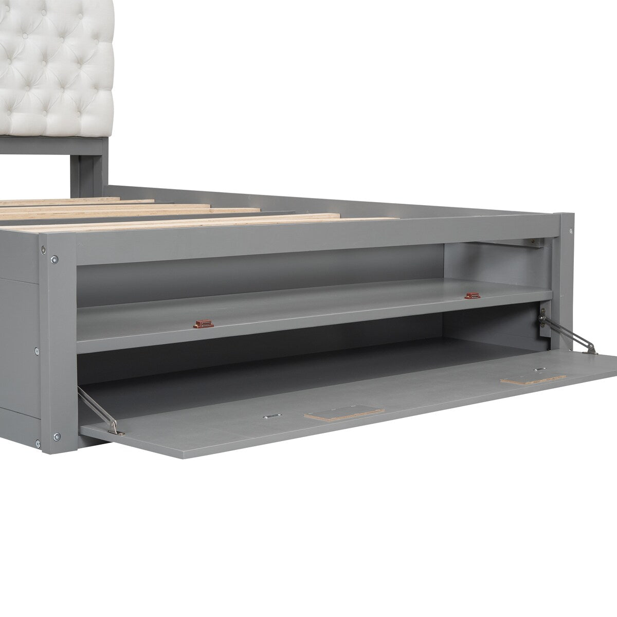Queen Size Platform Bed with Storage Headboard,Shoe Rack and 4 Drawers