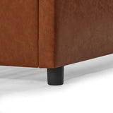 Queen Size Platform Bed, Steamed Bread Headboard with Four Drawers