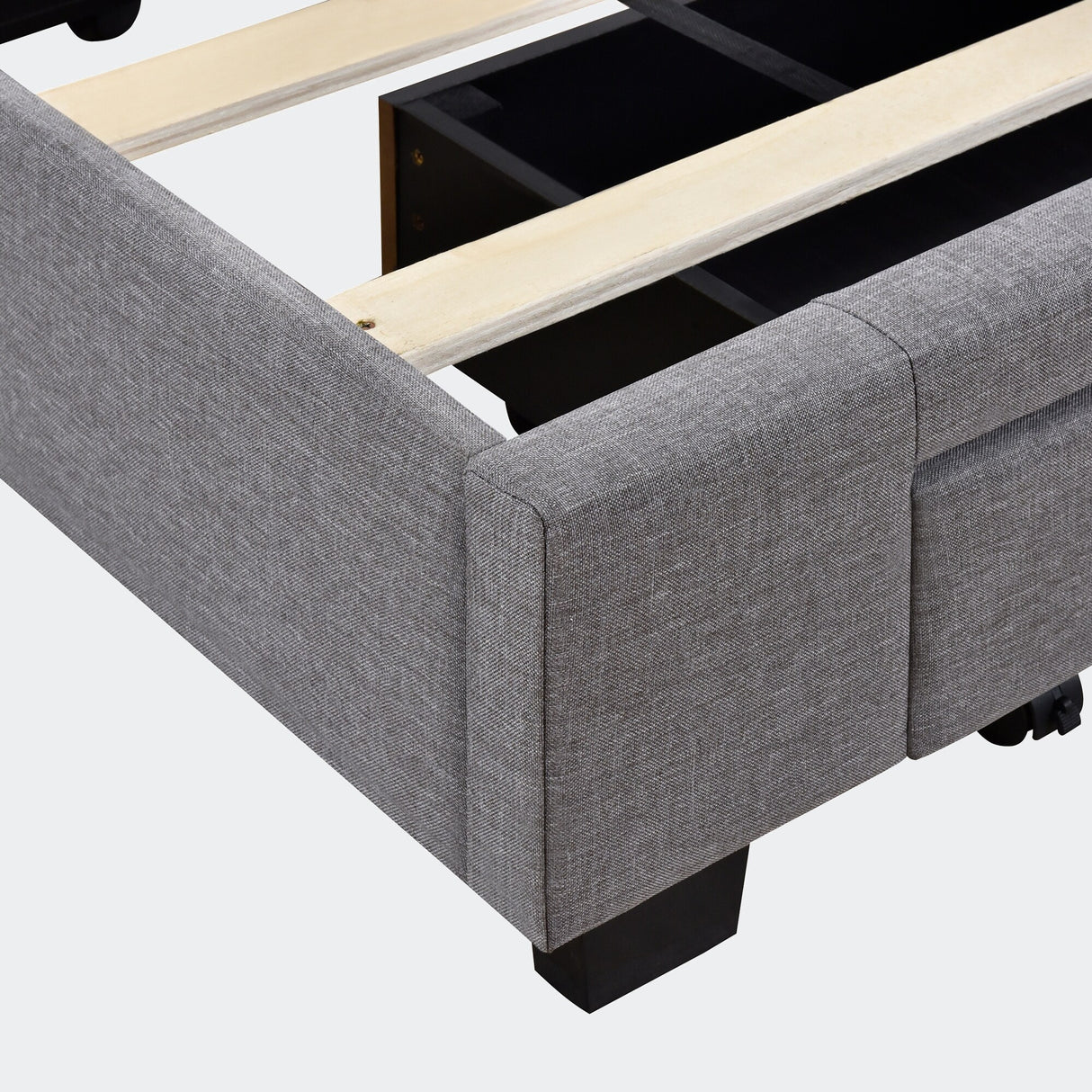 Queen Size Storage Bed Linen Upholstered Platform Bed