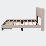 Queen Size Storage Bed Velvet Upholstered Platform Bed