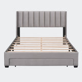 Queen Size Storage Bed Velvet Upholstered Platform Bed