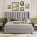 Queen Size Storage Bed Velvet Upholstered Platform Bed