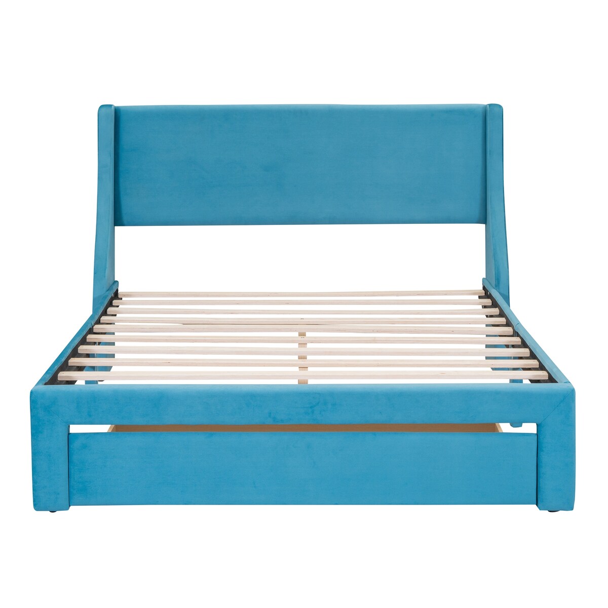 Queen Size Storage Bed Velvet Upholstered Platform Bed