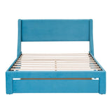 Queen Size Storage Bed Velvet Upholstered Platform Bed