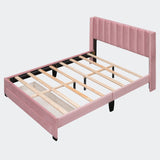 Queen Size Storage Bed Velvet Upholstered Platform Bed