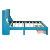 Queen Size Storage Bed Velvet Upholstered Platform Bed