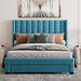 Queen Size Storage Bed Velvet Upholstered Platform Bed