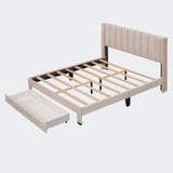 Queen Size Storage Bed Velvet Upholstered Platform Bed