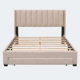 Queen Size Storage Bed Velvet Upholstered Platform Bed