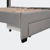 Queen Size Storage Bed Velvet Upholstered Platform Bed
