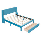 Queen Size Storage Bed Velvet Upholstered Platform Bed