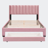Queen Size Storage Bed Velvet Upholstered Platform Bed