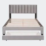 Queen Size Storage Bed Velvet Upholstered Platform Bed