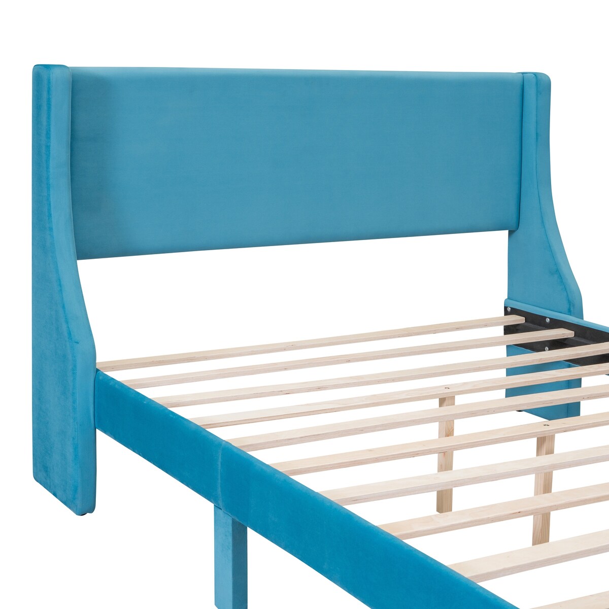 Queen Size Storage Bed Velvet Upholstered Platform Bed