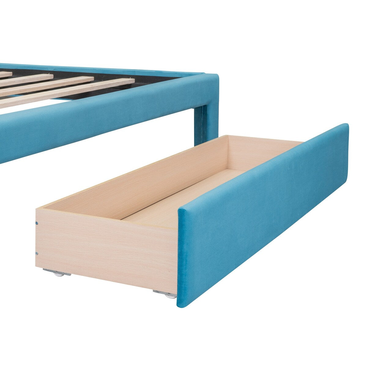 Queen Size Storage Bed Velvet Upholstered Platform Bed