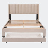 Queen Size Storage Bed Velvet Upholstered Platform Bed
