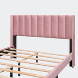 Queen Size Storage Bed Velvet Upholstered Platform Bed