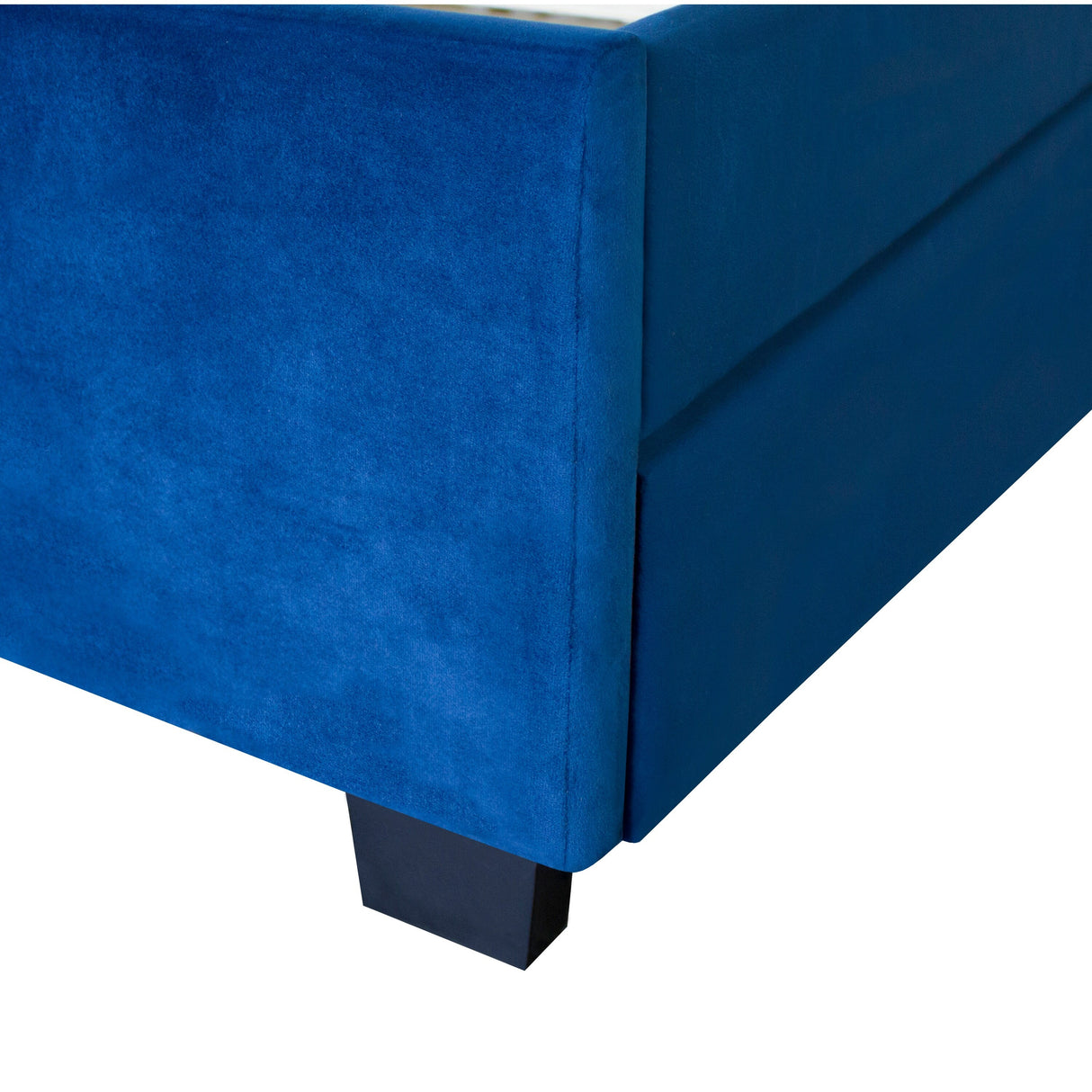 Queen Size Trundle Pull Out Drawers Upholstered Bed Morden Comtempapary Design No Box Spring Needed