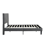 Queen Size Upholstered Platform Bed Frame ,Wood Slat Support, Easy Assembly
