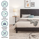 Queen Size Upholstered Platform Bed Frame ,Wood Slat Support, Easy Assembly