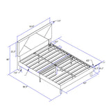 Queen Size Upholstered Platform Bed Frame ,Wood Slat Support, Easy Assembly