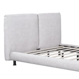 Queen Size Upholstered Platform Bed with Two Large Headrests