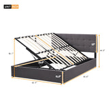 Queen Size Upholstered Platform Bed with Underneath Storage Space