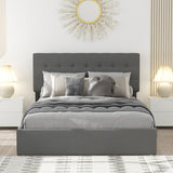 Queen Size Upholstered Platform Bed with Underneath Storage Space