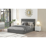 Queen Size Upholstered Platform Bed with Underneath Storage Space