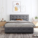 Queen Size Upholstered Storage Platform Bed with Tufted Headboard&4 Drawers